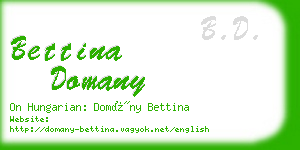 bettina domany business card